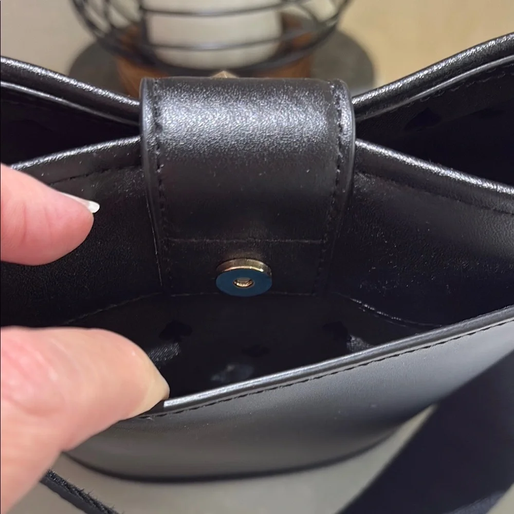 kate spade Black Leather Bucket Shoulder Bag with Gold Accent - Picture 5 of 5